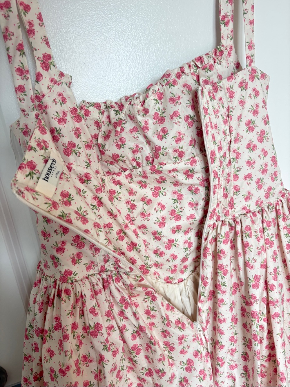 House of CB sz L-Tall Natassia Floral Cottagecore Rosebud Cotton MiniDress - Picture 12 of 15